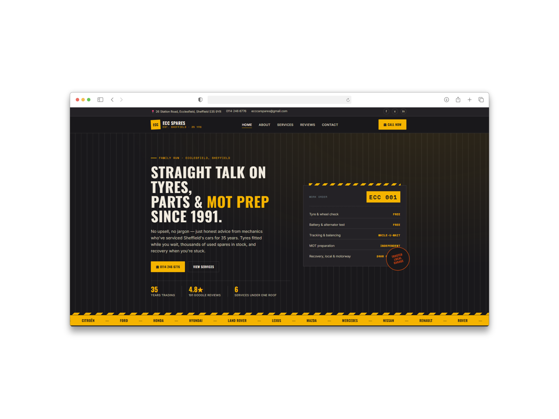 ECC Spares website